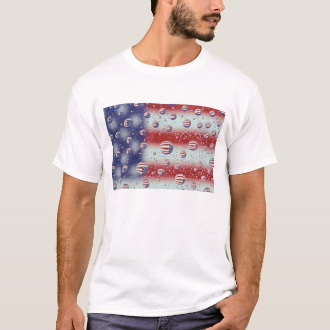 Nordamerika, USA, WA, Redmond, US-Flagge T-Shirt (Vorderseite)