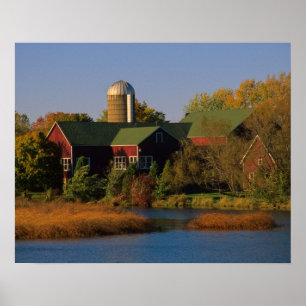 Nordamerika, USA, Wisconsin. Rote Scheune in Poster