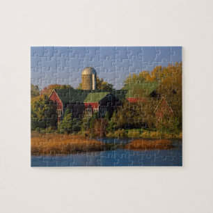 Nordamerika, USA, Wisconsin. Rote Scheune in Puzzle