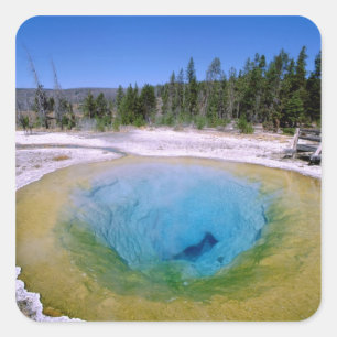 Nordamerika, USA, Wyoming, Yellowstone 2 Quadratischer Aufkleber