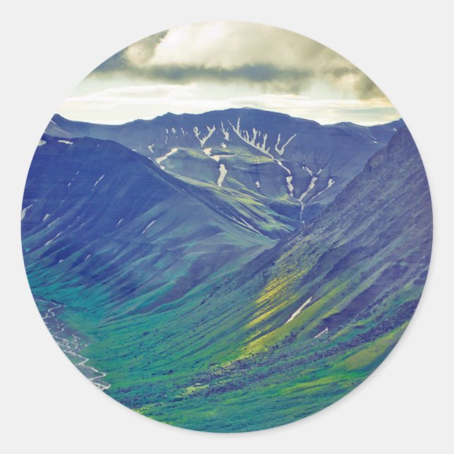 Nordamerika, Vereinigte Staaten, USA, Nordwesten Runder Aufkleber (Vorderseite)