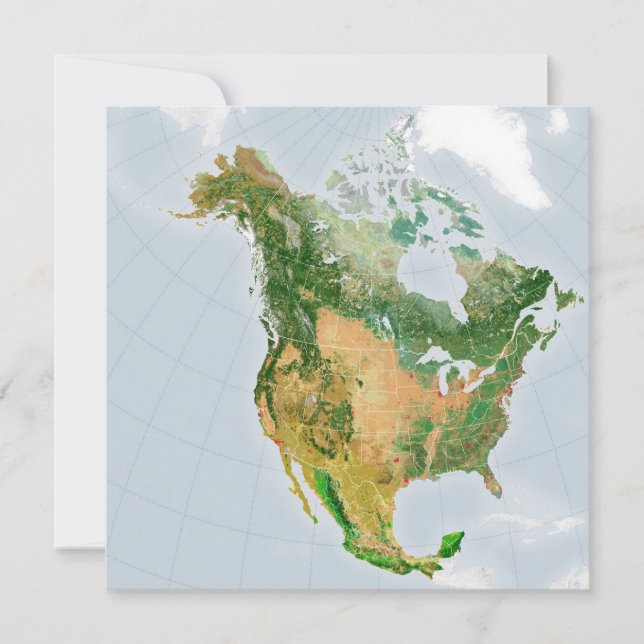 Nordamerika von der NASA Karte (Vorderseite)