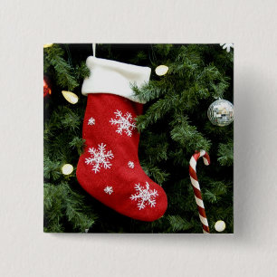 Nordamerika. Weihnachtsdekorationen auf Baum. 3 Button