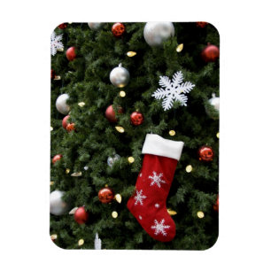 Nordamerika. Weihnachtsdekorationen auf Baum. 5 Magnet