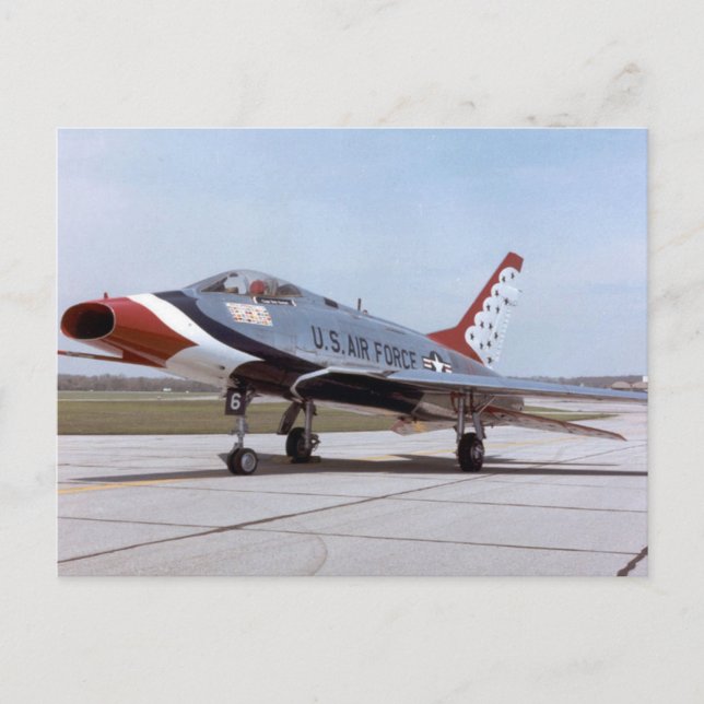 NORDAMERIKAN F-100D Super Saber USAF THUNDERBIRD Postkarte (Vorderseite)