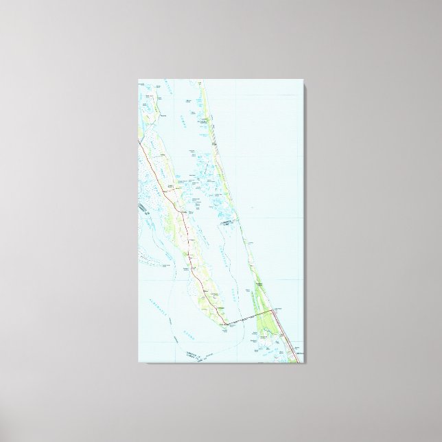 Nordamerikanische Außenbanken North Carolina Map ( Leinwanddruck (Vorderseite)