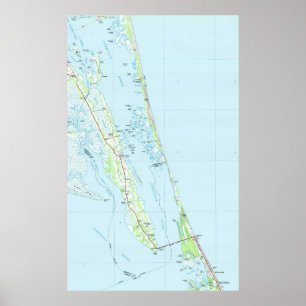 Nordamerikanische Außenbanken North Carolina Map ( Poster