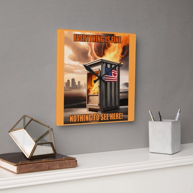 Nordamerikanische Einheit: Aufstehen im Rauch Quadratische Wanduhr (Büro)