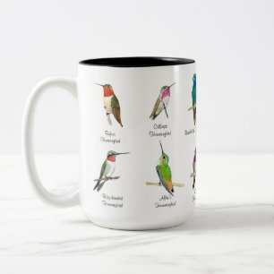Nordamerikanische Hummingvögel Zwei-Tone-Kaffee-T Zweifarbige Tasse