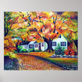 Nordamerikanische Merizing Herbstlandschaft Poster
