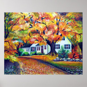 Nordamerikanische Merizing Herbstlandschaft Poster