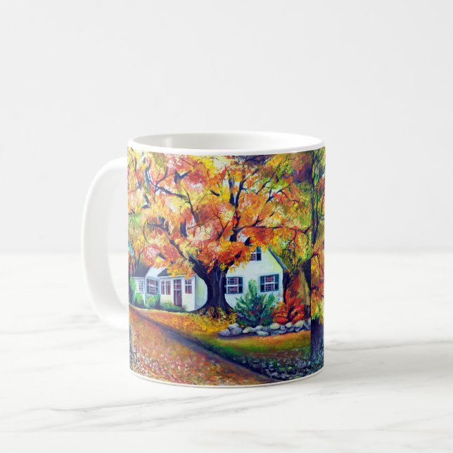 Nordamerikanische Merizing Herbstlandschaft Tasse (Vorderseite Links)