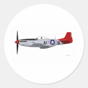 Nordamerikanische P-51D Mustang Tuskegee Flieger Runder Aufkleber
