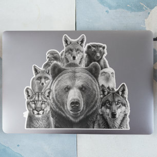 Nordamerikanische Raubtiere Woodland Tiere Aufkleber