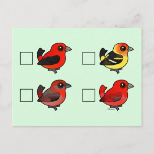 Nordamerikanische Tanager-Checkliste Postkarte