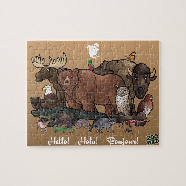 Nordamerikanische Tiere - Puzzle (Horizontal)