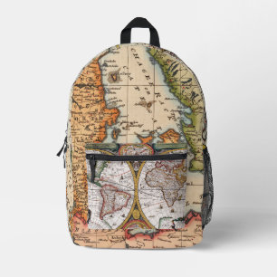 Nordamerikanische Weltkarte Grafik-Globus-Kunst Bedruckter Rucksack