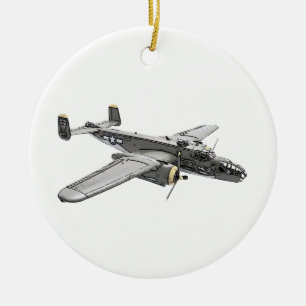 Nordamerikanischer B-25 Mitchell Bomber Keramikornament