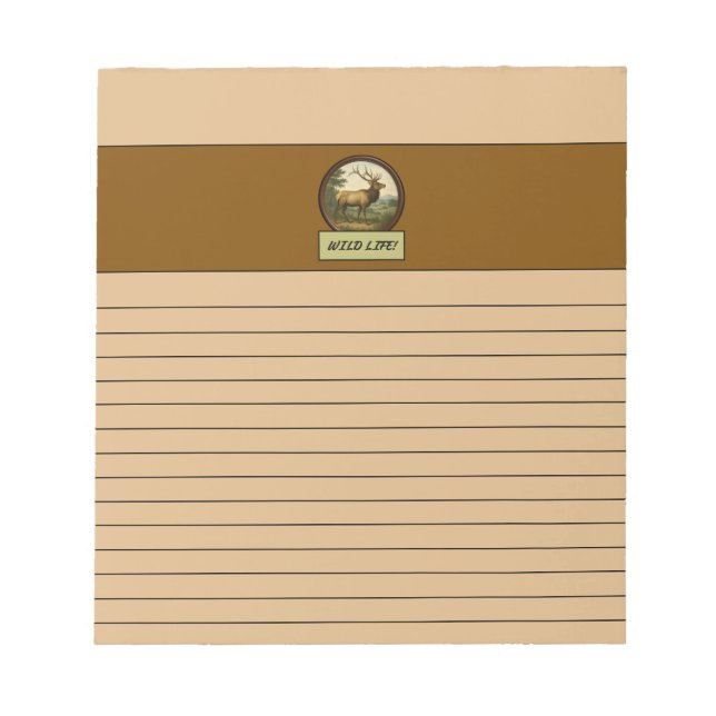 Nordamerikanischer Elch Burlywood Notepad Notizblock (Vorderseite)