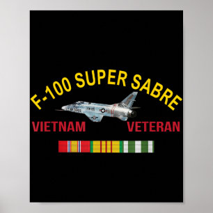 Nordamerikanischer F-100 Super Säbel Vietnam Veter Poster