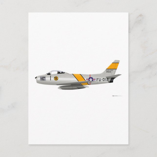 Nordamerikanischer F-86A Säbel Postkarte (Vorderseite)