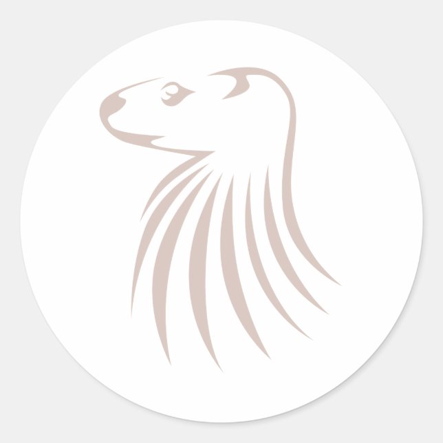 Nordamerikanischer Fluss Otter in Swish Zeichnend  Runder Aufkleber (Vorderseite)