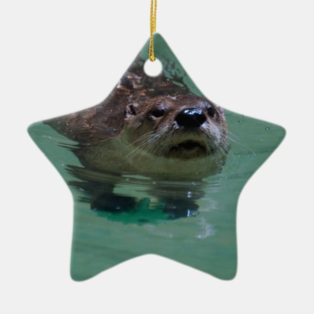 Nordamerikanischer Fluss-Otter Keramik Ornament (Vorne)