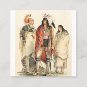 Nordamerikanischer Indianer 1832 George Catlin Quadratische Visitenkarte