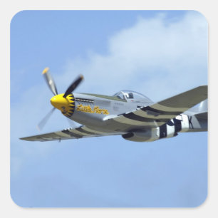 Nordamerikanischer P-51D Mustang, Kleines Pferd Quadratischer Aufkleber