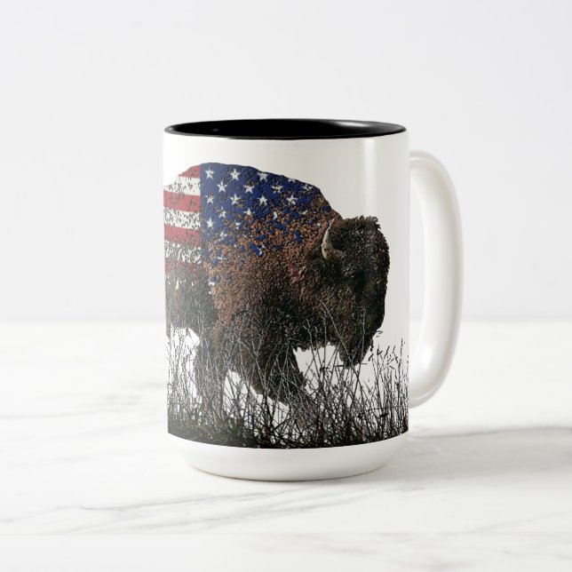 Nordamerikanisches Buffalo Zweifarbige Tasse (VorderseiteRechts)