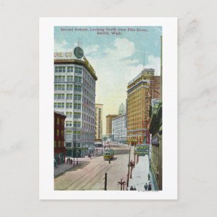 Nordansicht der Second Ave von der Pike Street Postkarte