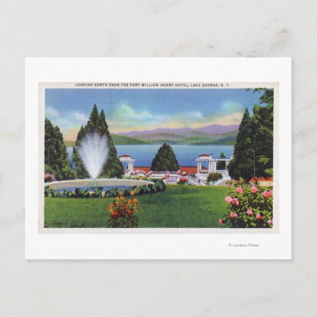 Nordansicht des Sees von Ft. William Henry Postkarte (Vorderseite)