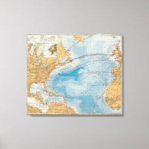 Nordatlantik-Karte Leinwanddruck