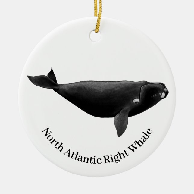 Nordatlantik, rechts Whale Eubalaena Glacialis Keramik Ornament (Vorne)