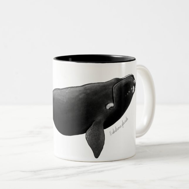 Nordatlantik Roter Wal Eubalaena glacialis Art Zweifarbige Tasse (VorderseiteRechts)