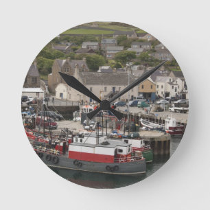 Nordatlantischer Hafen von Stromness Runde Wanduhr