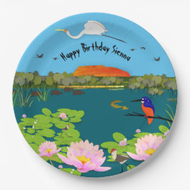 Nordaustralische Tropenlandschaft farbenfroh Pappteller