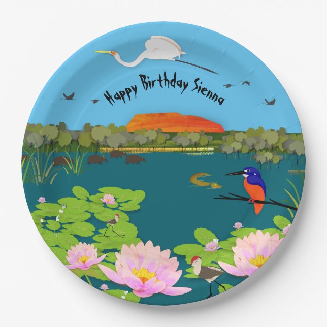 Nordaustralische Tropenlandschaft farbenfroh Pappteller (Vorderseite)