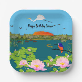 Nordaustralische Tropenlandschaft farbenfroh Pappteller