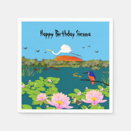 Nordaustralische Tropenlandschaft farbenfroh Serviette