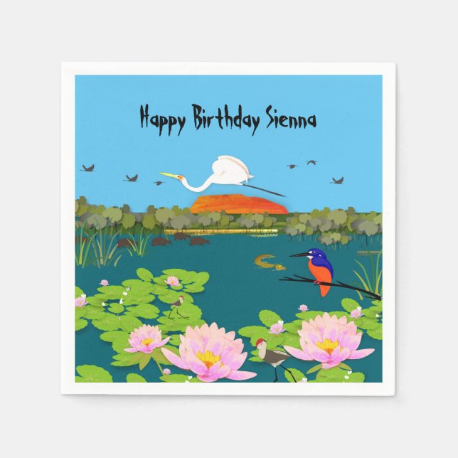 Nordaustralische Tropenlandschaft farbenfroh Serviette (Vorderseite)