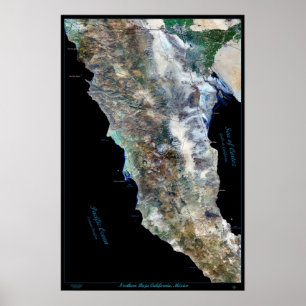 Nordbaja Kalifornien, Mexiko-Satellitenposter Poster