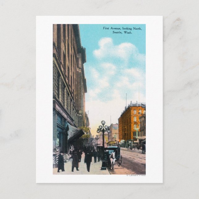 Nordblick von der ersten Straße Postkarte (Vorderseite)