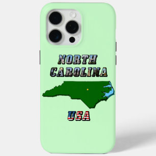 Nordcarolina-Kartenskizze, Foto & US-Flagge Text  Case-Mate iPhone Hülle