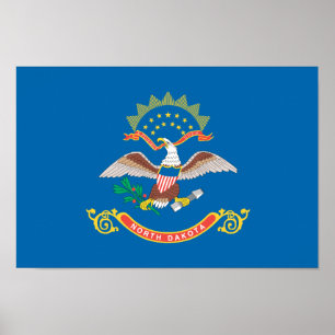 NORDDAKOTA-Flaggenmuster Poster