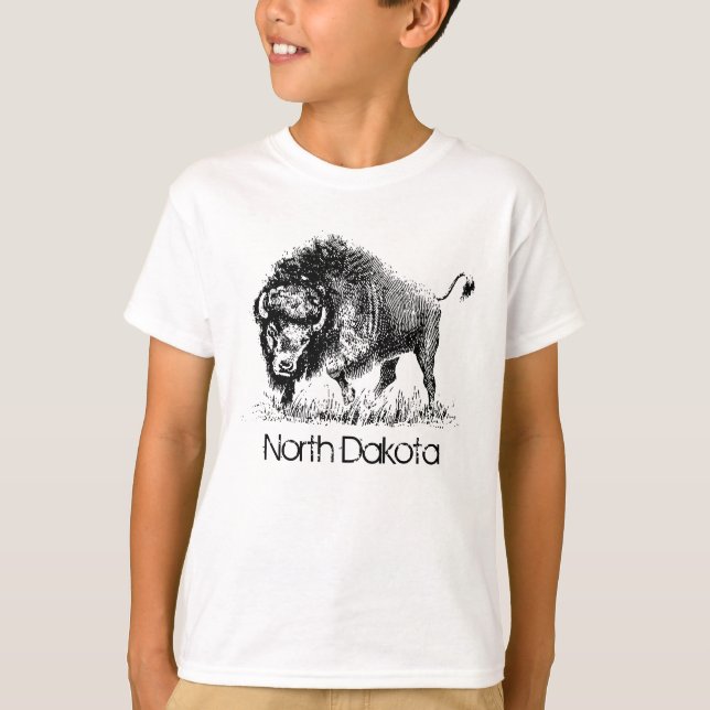 Norddakota mit amerikanischem Bison-T - Shirt (Vorderseite)