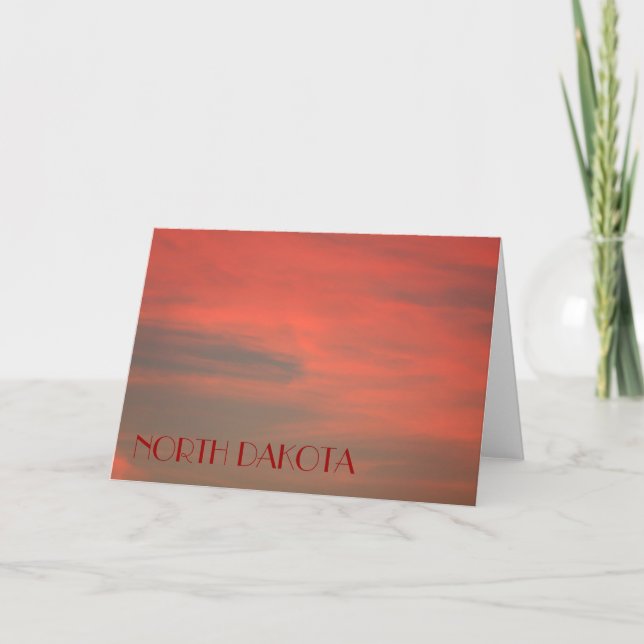 NORDDAKOTA Red Sky Note Card Karte (Vorderseite)