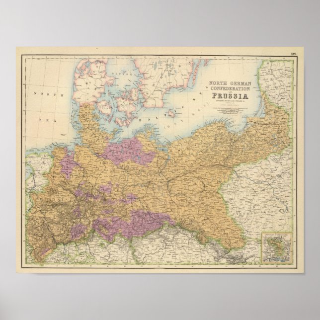 Norddeutscher Bund und Preußen Poster (Vorne)