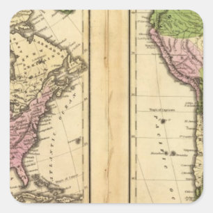 Norden u. Südamerika Quadratischer Aufkleber