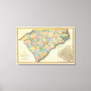 Norden und South Carolina 4 Leinwanddruck